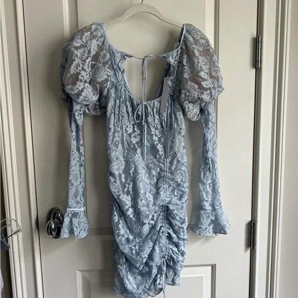 chinese dress ladies For Love and Lemons Glitter Slip Mini in Blue – TrenLend